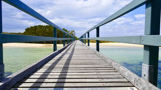 istock Timber Boardwalk out to Ocean Australia 1438402089