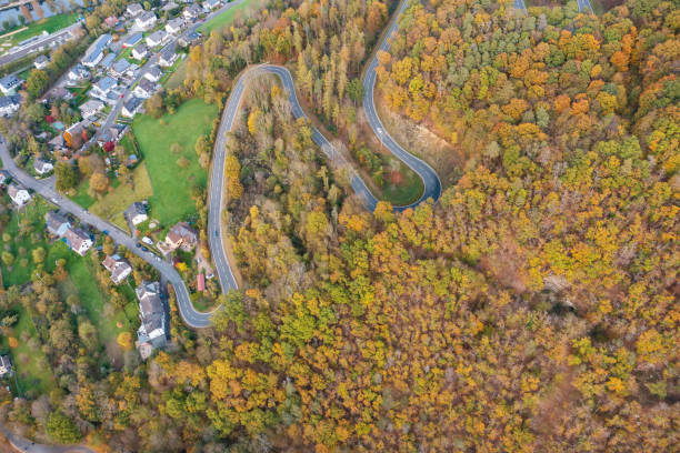 istock Curvy road in the Taunus/Germany 1438404238
