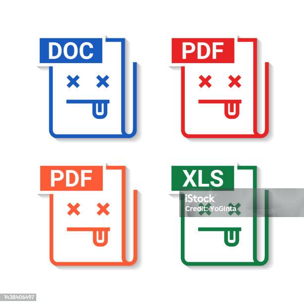 Corrupted File Damaged Document Error Illustration Vector Stock ...