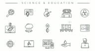 istock Science and Education collection of black line icons on the alpha channel. 1438408752