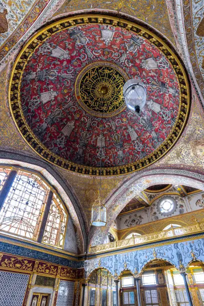 decorated dome in the harem of the topkapi palace