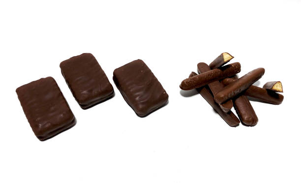 istock Chocolate flavored food on white background 1438413329