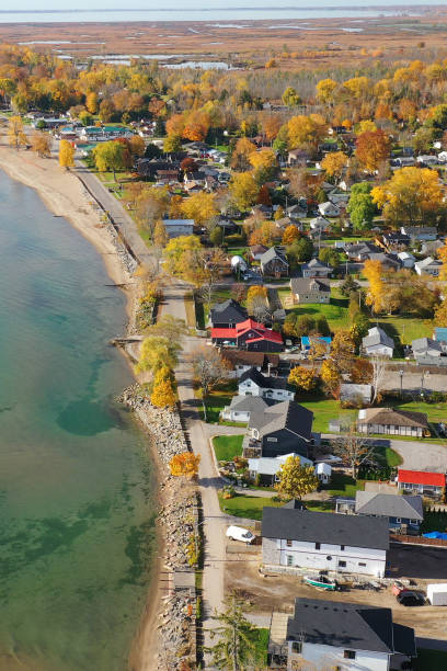 istock Aerial vertical of Turkey Point, Ontario, Canada in fall 1438415453