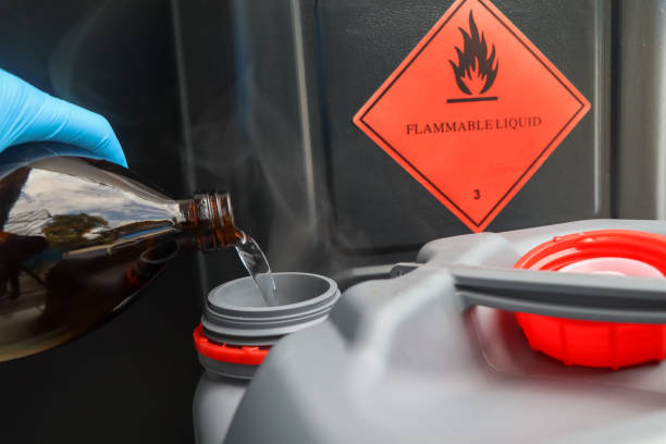 istock Flammable liquid symbol on the chemical tank 1438419806