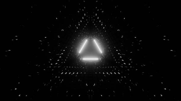 istock Illustration of white lines and dots making a triangle 1438429733
