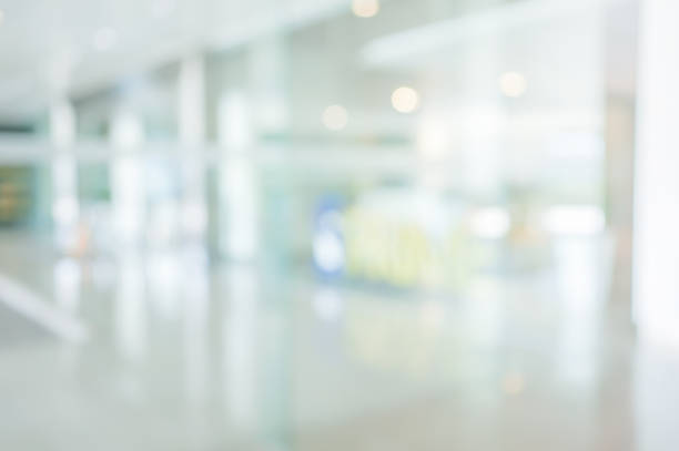 abstract blur soft focus interior of modern cleaning workplace background with shine light for design concept