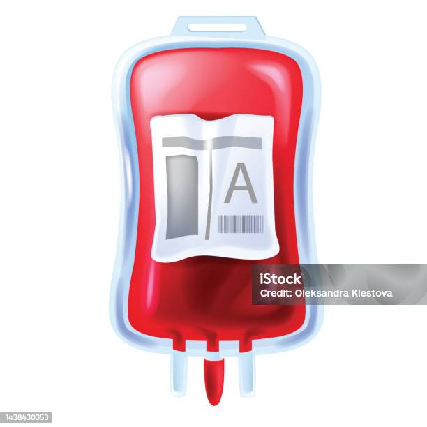 Blood Bag Vector Icon Donate Packet Realistic Illustration Medical
