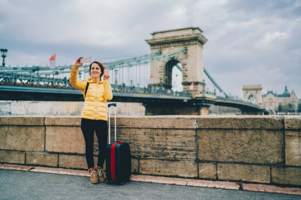 istock Tourist woman in Budapest 1438433743