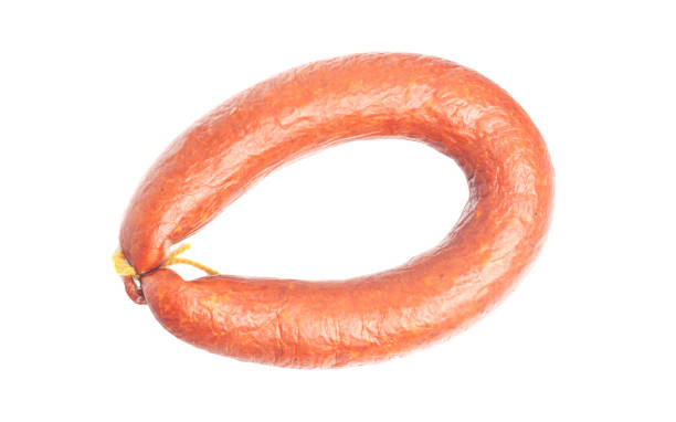 istock Krakow sausage isolated on white background 1438435379