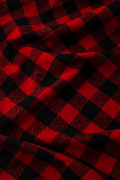 istock Black and red plaid shirt background 1438435621