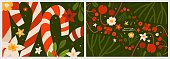 istock Hand drawn vector abstract graphic Merry Christmas and Happy new year clipart illustrations greeting card with flowers and leaves.Merry Christmas cute floral card design background.Winter holiday art. 1438437233
