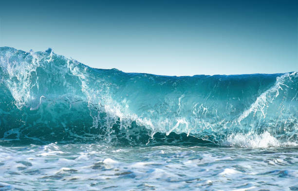 istock Beautiful background image of a beautiful and strong sea wave. 1438440816