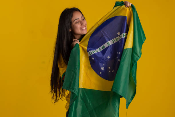 istock Woman Brazilian supporter. 1438441224