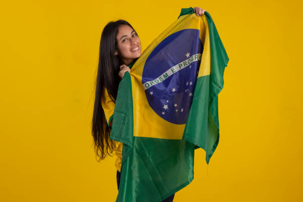istock Woman Brazilian supporter. 1438441231