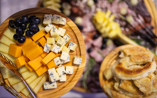 Various types of cheese, buffet
