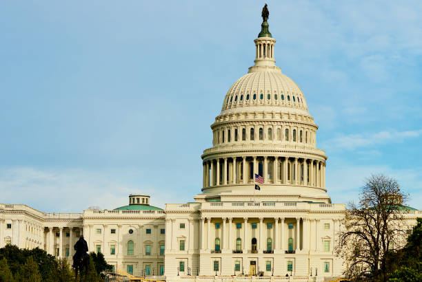 U.S. Capitol Prepared for 2021 Inauguration stock photo