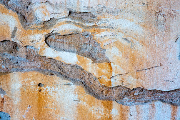 istock Background, texture of the wall surface with old plaster 1438446535