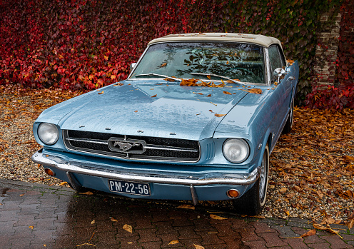 Brummen, Province Gelderland, The Netherlands, 15.10.2022, Retro Ford Mustang from the 1960s