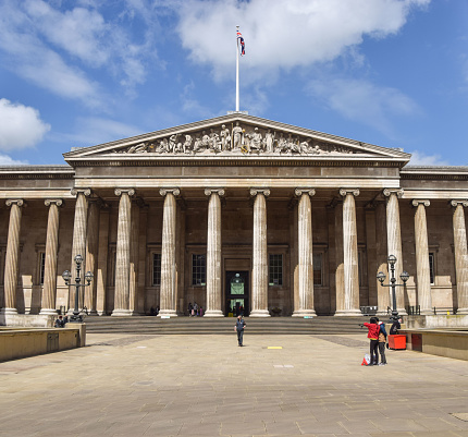 London, UK - May 17 2021: British Museum exterior daytime view