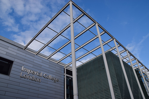 London, UK - October 24 2021: Imperial College London exterior view from Exhibition Road