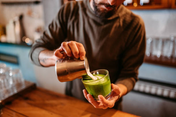 istock Barista Making Green Coffee For St. Patrick's Day 1438454183