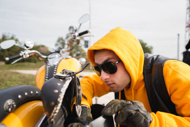 istock Thief steal from a motorcycle 1438461602