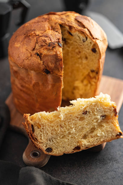 istock Panettone Christmas Cake. Italian sweet bread. 1438463086