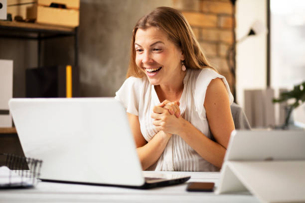 istock Young woman having video call 1438469050