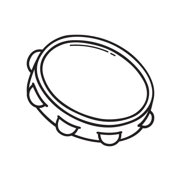ÐÐ»Ñ ÐÐ½ÑÐµÑÐ½ÐµÑÐ° Hand drawn tambourine doodle. Musical instrument in sketch style. Vector illustration isolated on white background samba dancing stock illustrations