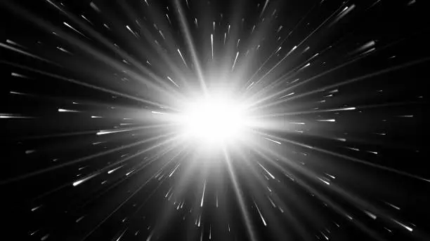 Vector illustration of Abstract star. Explosion effect. Black and white color. Vector illustration