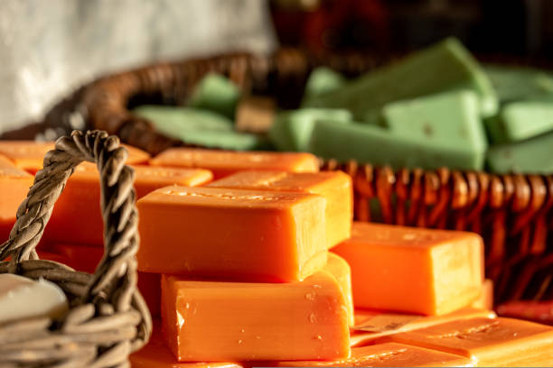 Collection of bars of fragrant hand made organic soap
