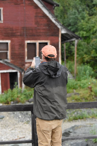 istock Man visiting the Kennicott abandoned copper mine in Alaska. 1438482839