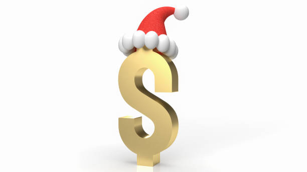 istock The gold dollar symbol and Santa hat on white background  3d rendering 1438483351
