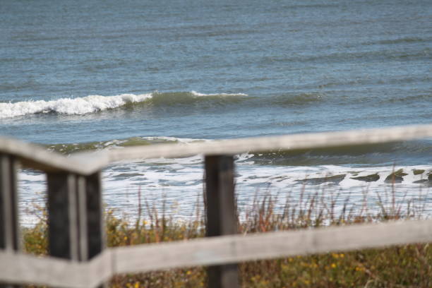 Kiawah Island, South Carolina Looking at the Atlantic Ocean waves from the boardwalk in Kiawah Island, South Carolina. kiawah island stock pictures, royalty-free photos & images