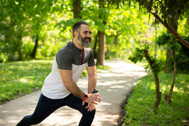 istock Man exercising in nature 1438502223