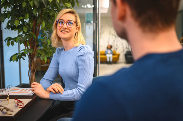 istock White Female Feeling Good from Boyfriend Compliments About her New Frames 1438502656