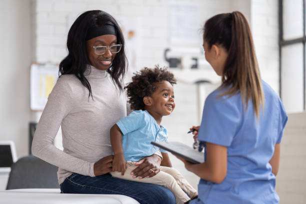 istock Mother and son in the doctor's office 1438502965