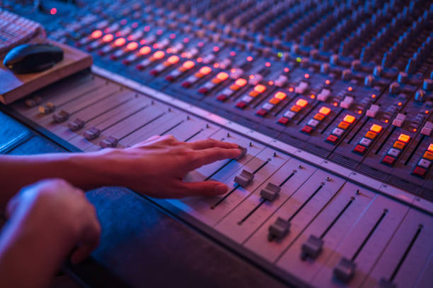 istock Man Operating With Sound Recording Studio Mixer 1438504718