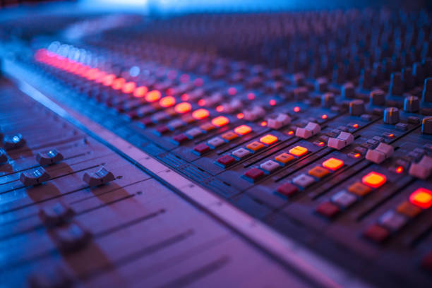 Shot of Sound Recording Studio Mixer stock photo