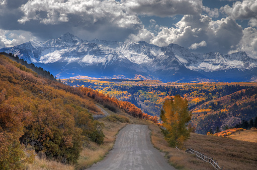 Fall colors and fresh snow have arrived at the San Juan Mountains,  Colorado