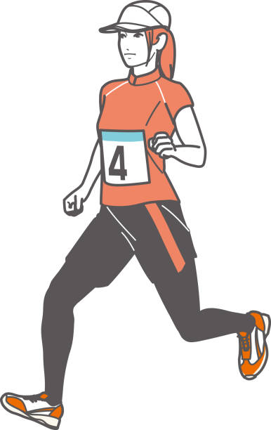 A talented citizen runner who runs nimbly. A talented citizen runner who runs nimbly. nimbly stock illustrations