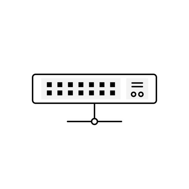 ネットワーク ハードウェア スイッチ、イーサネット スイッチ、またはスイッチング ハブのクリップ アート - network connection plug点のイラスト素材／クリップアート素材／マンガ素材／アイコン素材