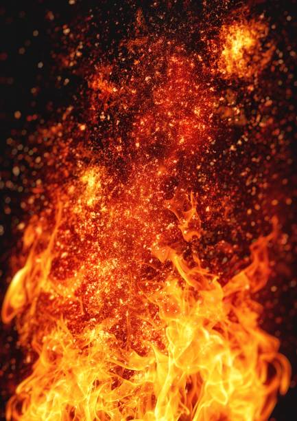 istock 3d illustration of blazing fire flames 1438521170