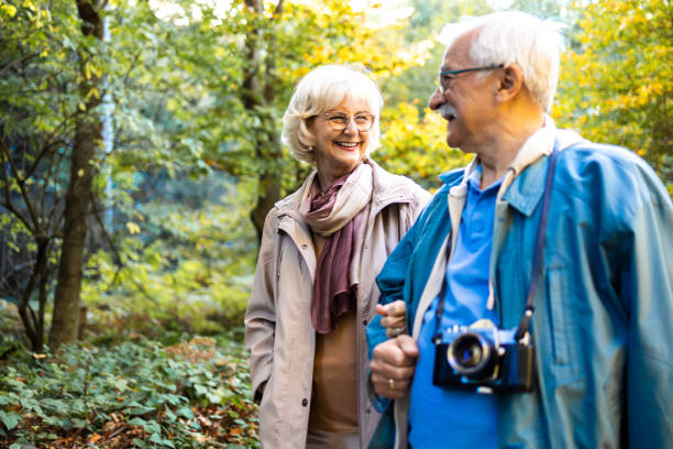 istock Senior couple enjoying nature 1438526151