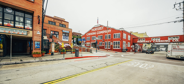 Monterey, California, USA - October 31, 2022. Historic Cannery Row in downtown Monterey city, California, Street view