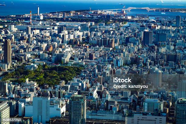 Tokyo Gate Bridge And The City Of Tokyo Stock Photo - Download Image Now - Koto Ward, Aerial View, Architecture