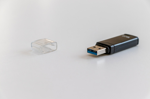 USB memory on the white desk