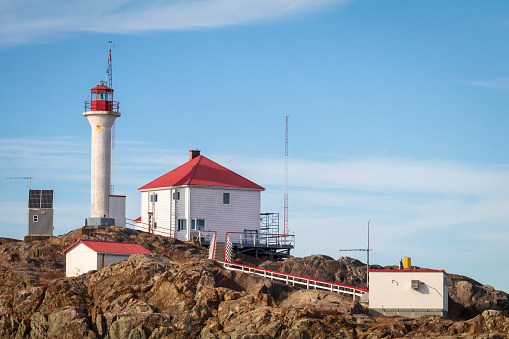 Lighthouse on the island Hallon near Smogen in Sweden.