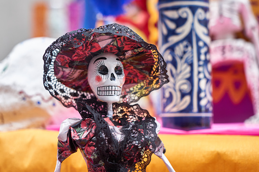 figure of a Mexican Catrina, day of the dead