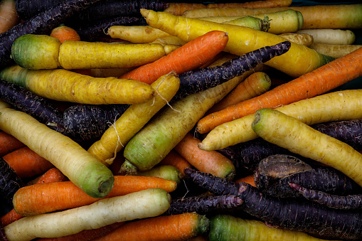 Colorful carrots from local market